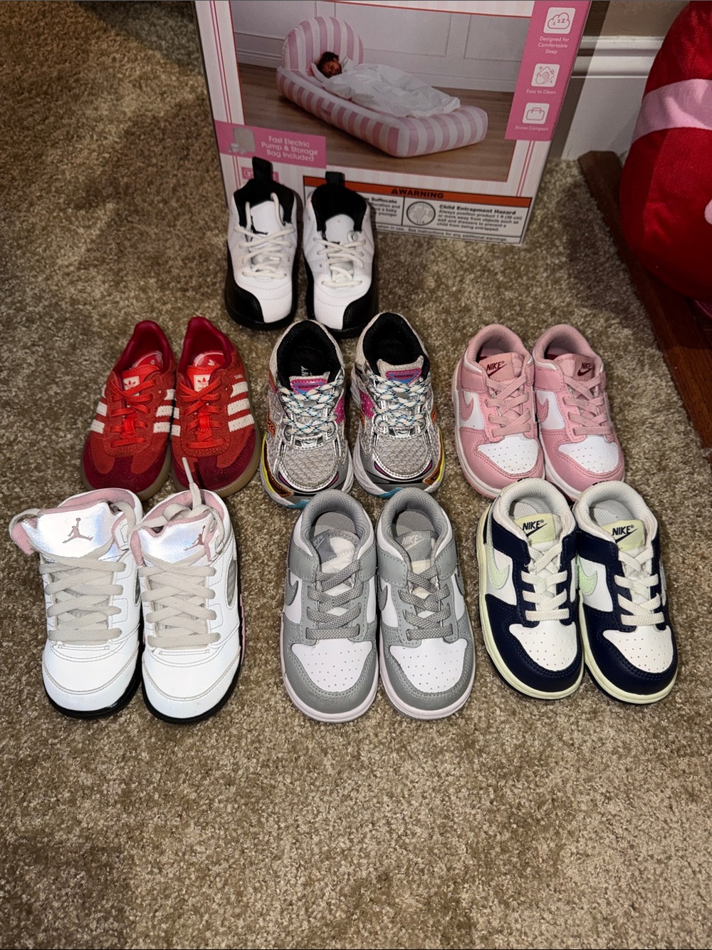 Nike Kids Pink & White Low Top Sneakers with Cushioned Support
